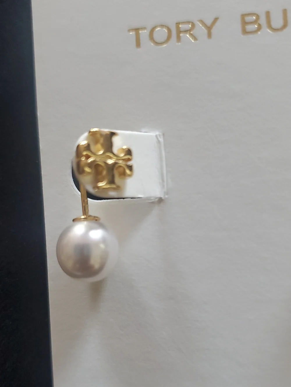 Tory Burch Faux Pearl Front/Back Earrings